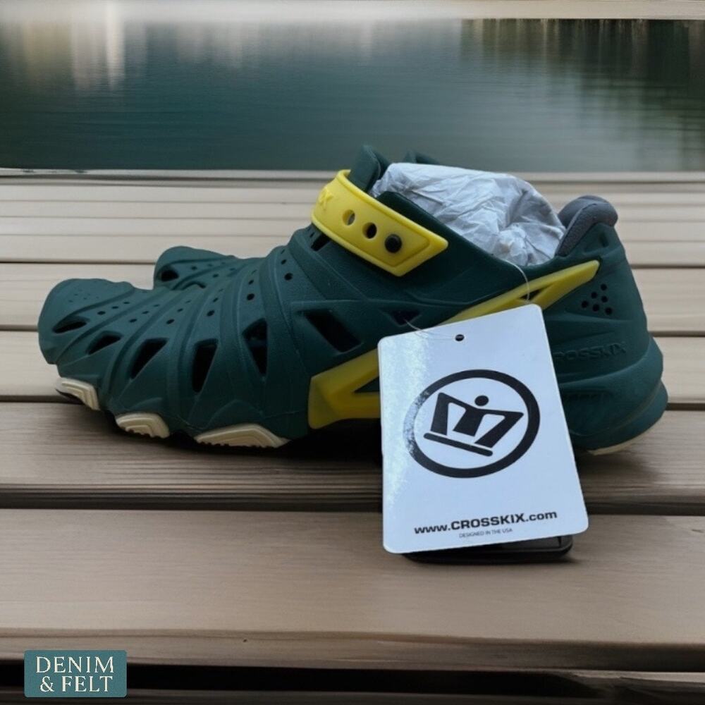 Crosskix 2.0‎ Forest Sun Green Yellow Water Fishing Shoes NEW~NIB!!